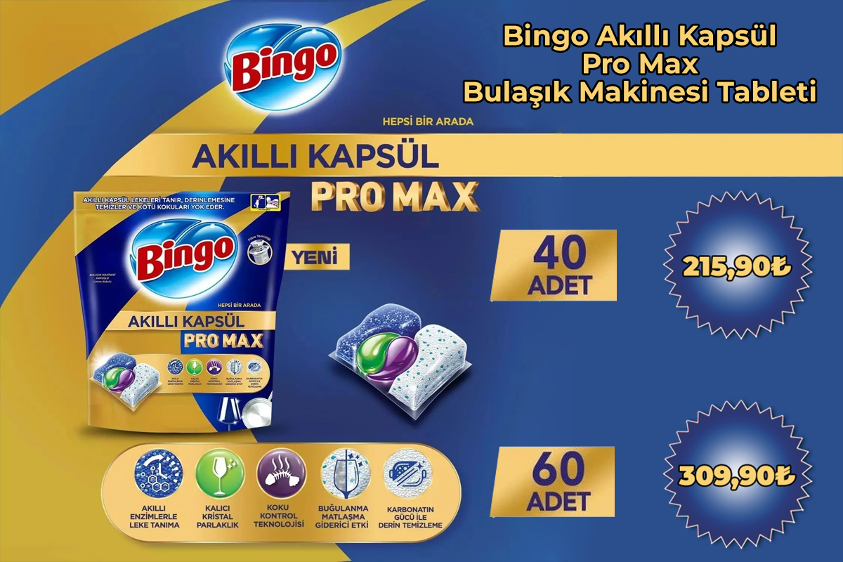 Bingo Akıllı Kapsül Pro Max Bulaşık Makinesi Tableti