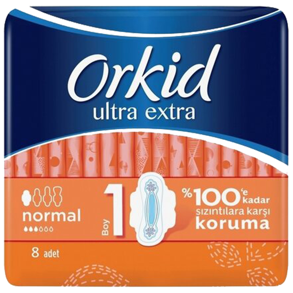 Orkid Ultra Extra 1 Numara Normal 8li Hijyenik Ped