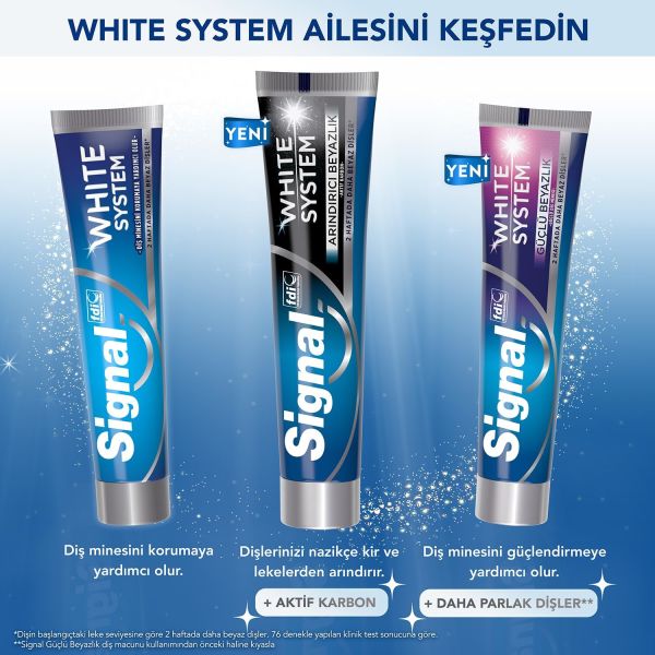 Signal Whıte System Arındırıcı Beyazlık Aktif Karbon 75 ml Diş Macunu