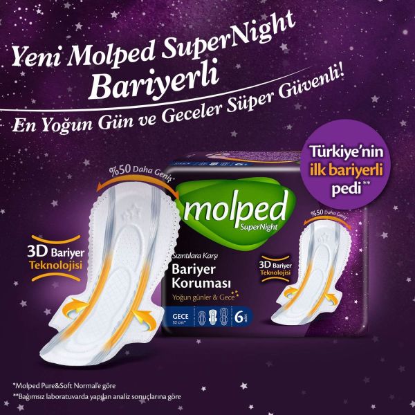 Molped Supernight Gece 5'li Hijyenik Ped