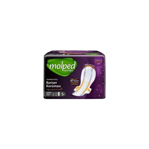 Molped Super Night Önü Uzun Hijyenik Ped 5'li