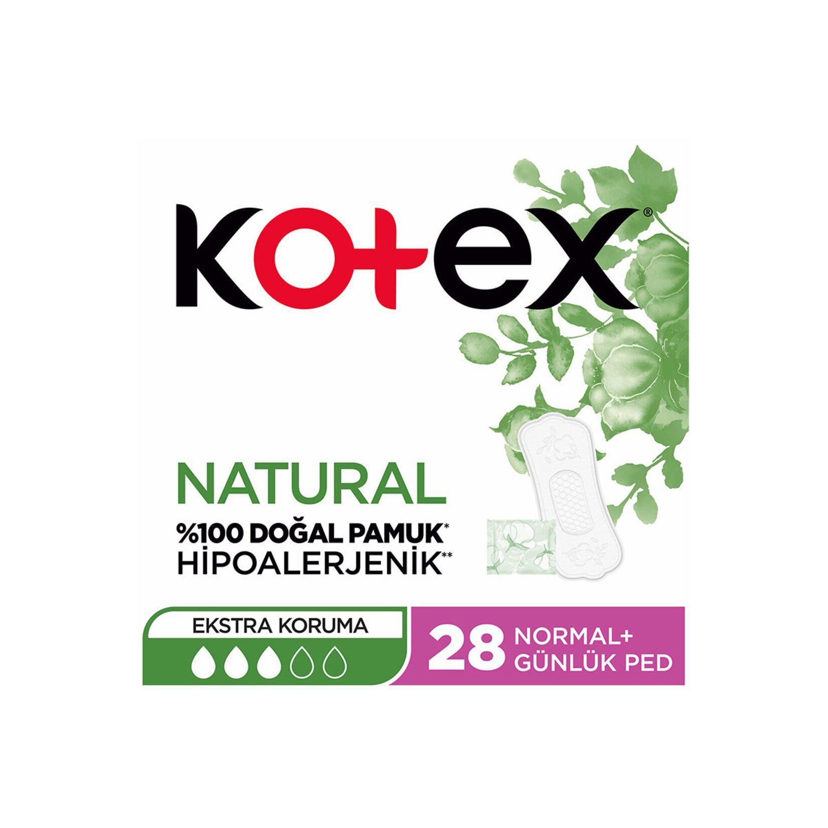 Kotex Günlük Ped Natural Normal 28'Li Ped