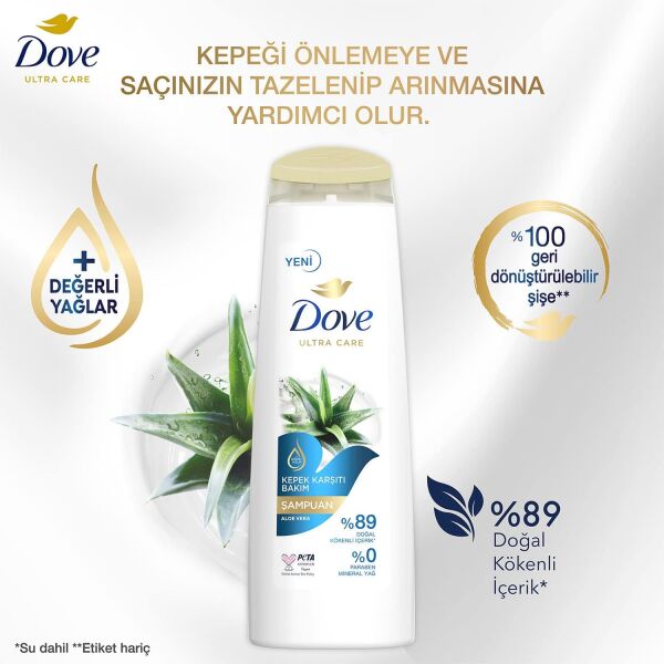 Dove Ultra Care Kepek Karşıtı Bakım Aloe Vera 400 ml Saç Bakım Şampuanı