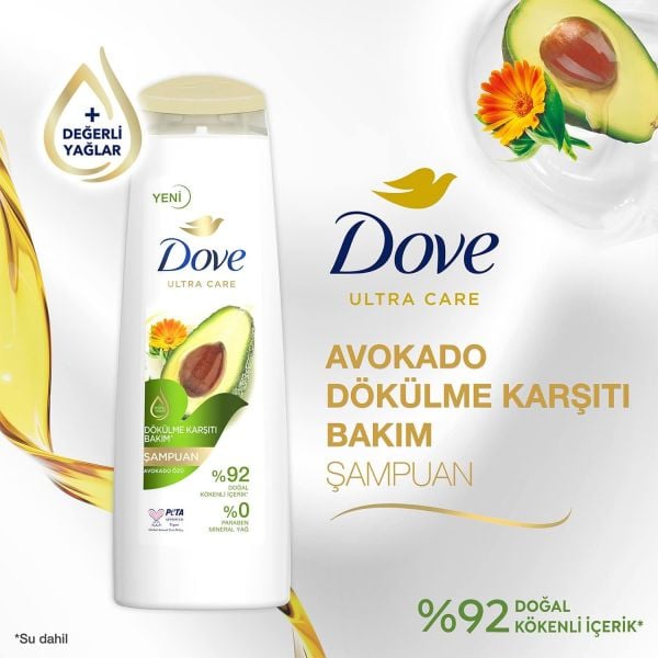 Dove Ultra Care Dökülme Karşıtı Bakım Avokado Özü 400 ml Saç Bakım Şampuanı