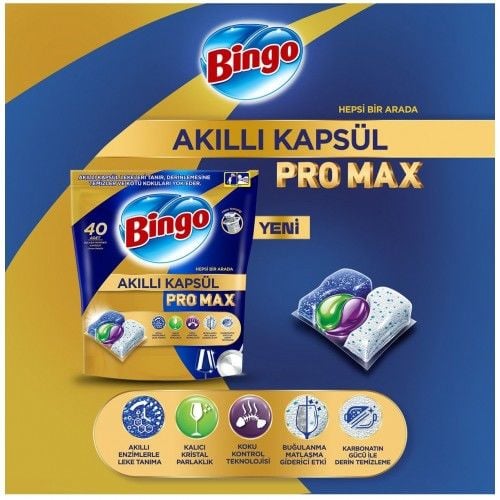 Bingo Pro Max Bulaşık Makinesi Kapsülü 40'lı