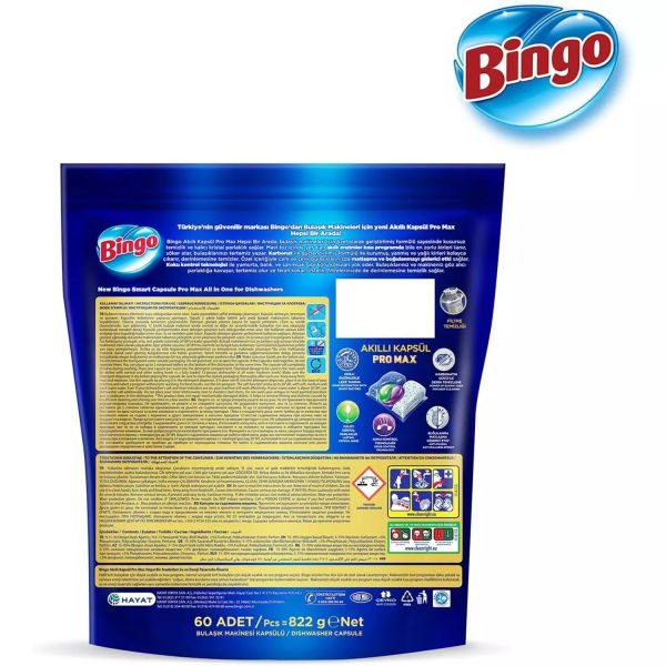 Bingo Akıllı Kapsül Pro Max Bulaşık Makinesi Tableti 60 Adet