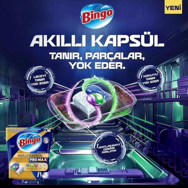 Bingo Akıllı Kapsül Pro Max Bulaşık Makinesi Tableti 60 Adet