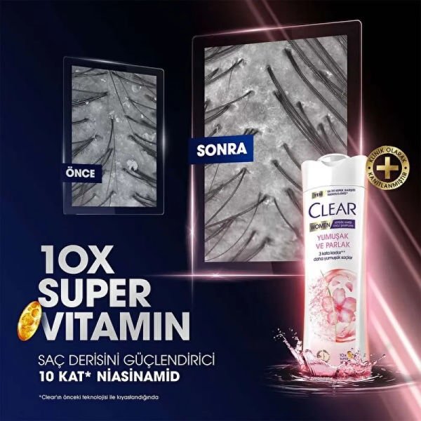 Clear Women 350 ml Yumuşak Parlak Kiraz Çiçeği Esansı&Keratin Kepeğe Karşı Etkili Şampuan