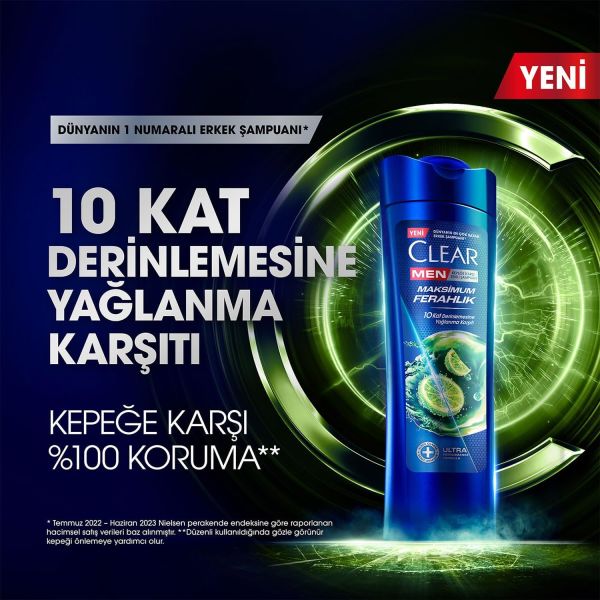 Clear Men Şampuan 350 ml Maksimum Ferahlık