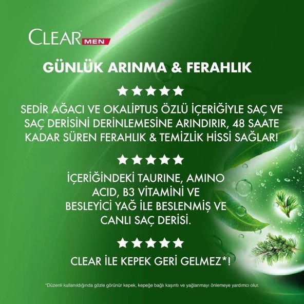 Clear Men Şampuan 350 ml Günlük Arınma