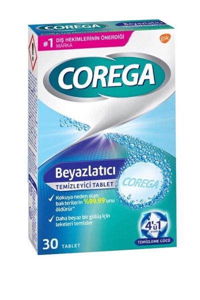 Corega Temizleyici 30 Tablet Diş Beyazlatıcı